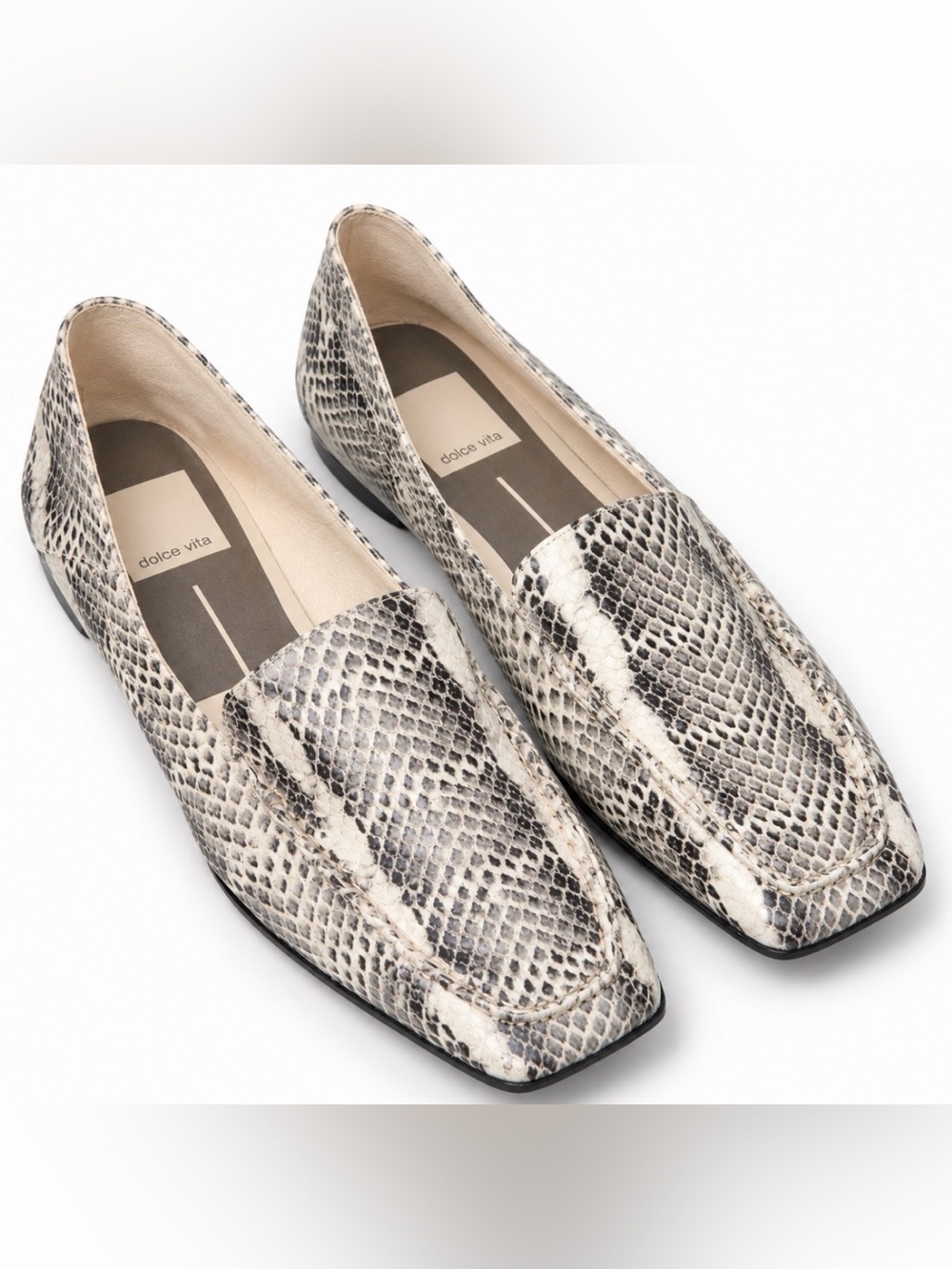 Dolce Vita Snake Print Square Toe Loafers Flats Size 8